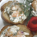 Grilled Shrimp and Dill Canape